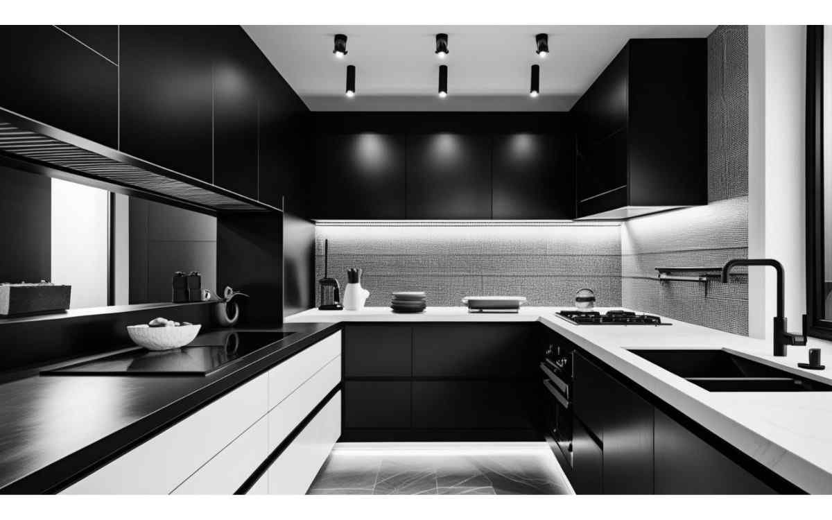 Black and White Kitchen Interior Design That Pops