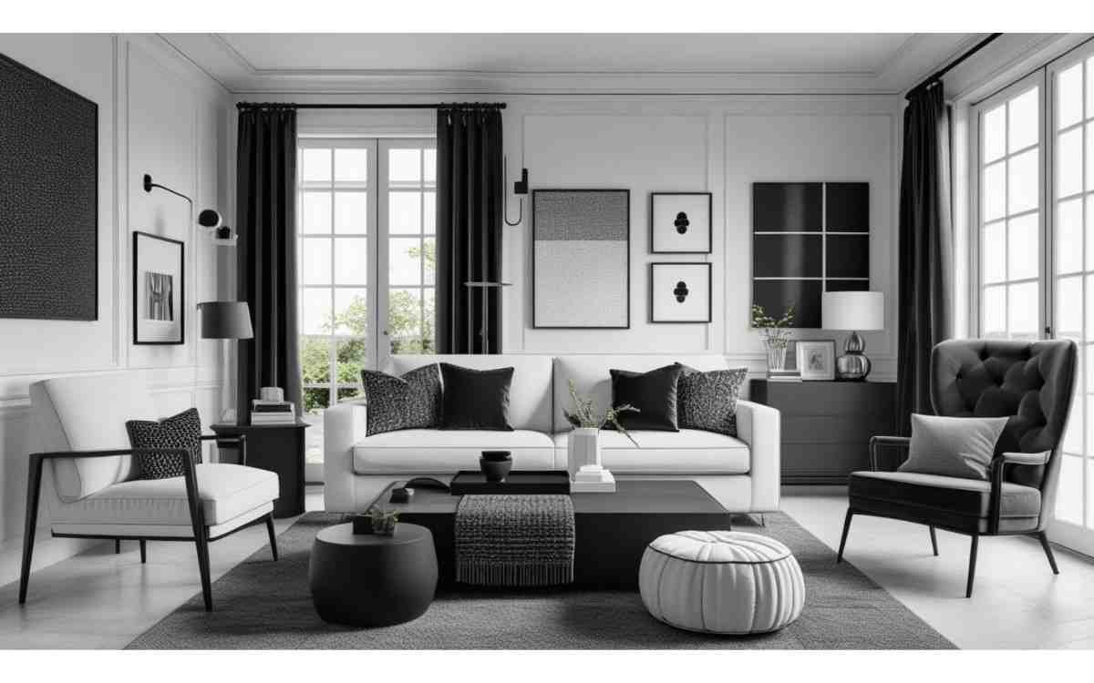 Black and White Room Decor Ideas with a Grey Twist