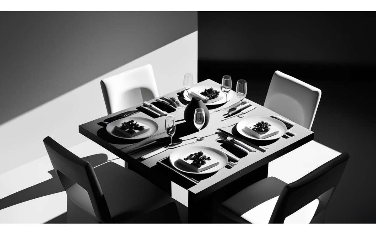 Dining Space Drama: Monochrome Meals in Style