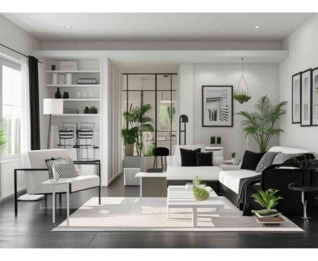 White and Black Interior Design for Small Homes