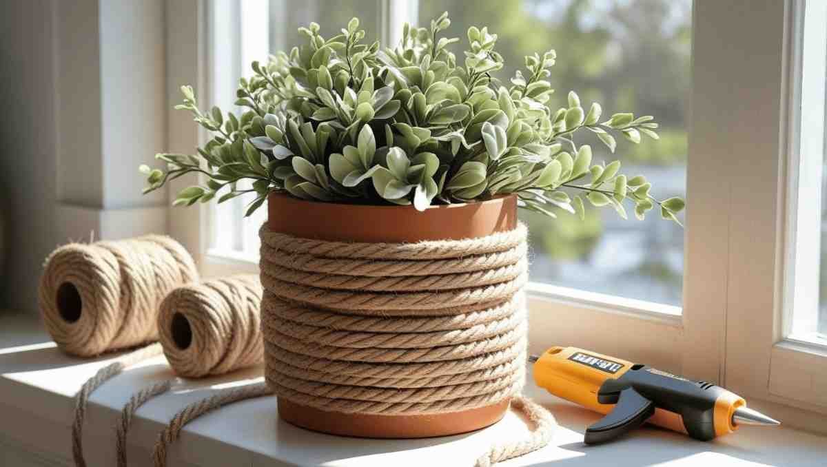 2. Rope-Wrapped Planters (Classy Not Crusty)