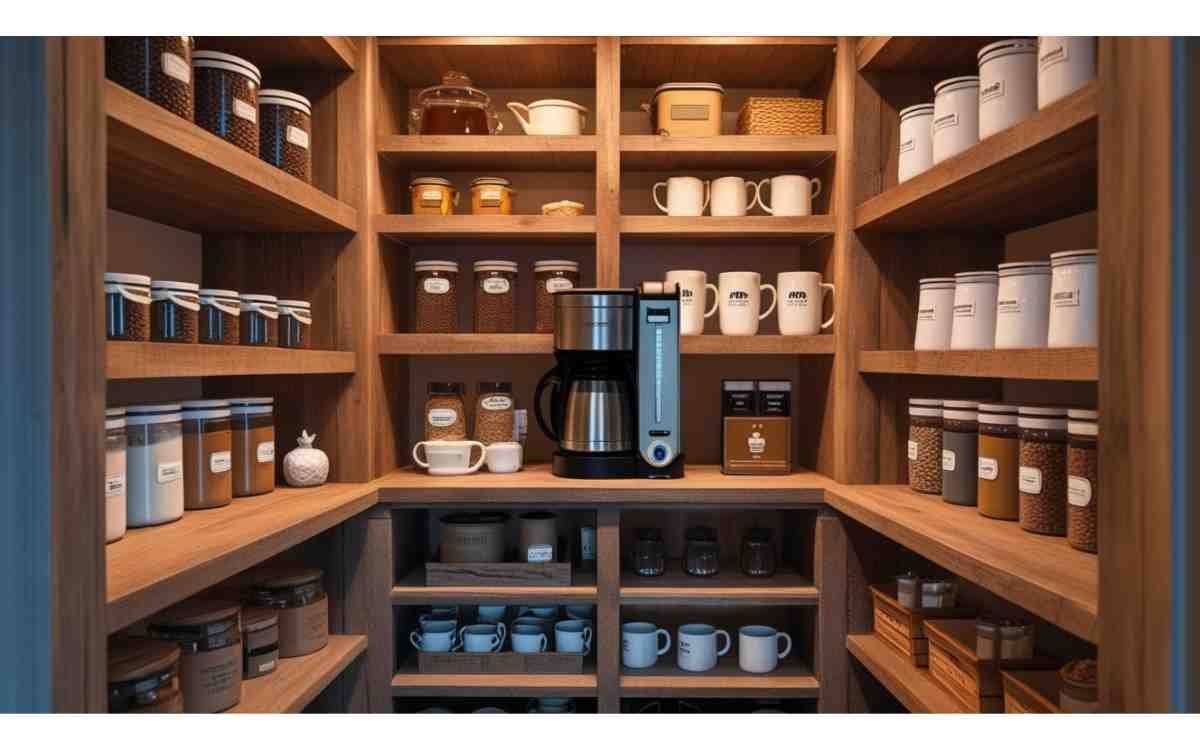 First—Walk-In Pantry with Coffee Station