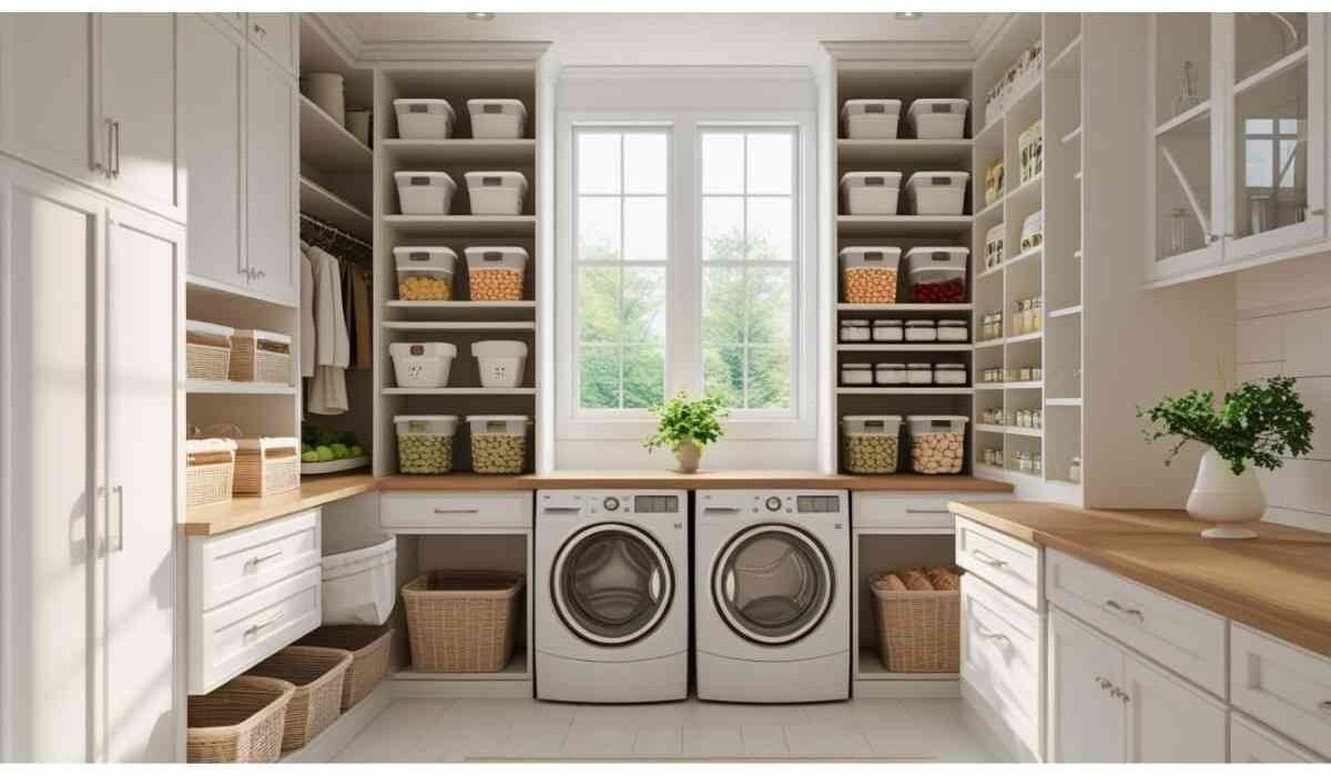 Walk in Pantry and Laundry Room Combo