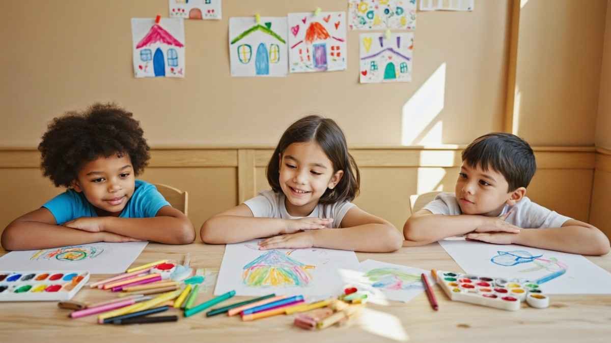 Kids and House Drawing