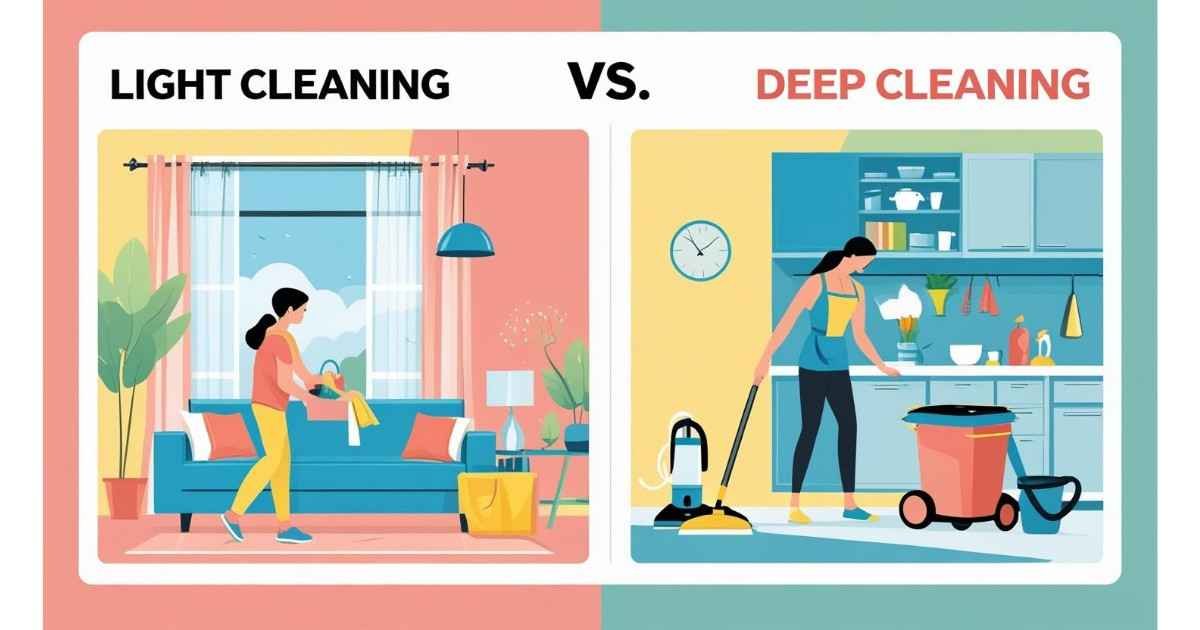 Light Cleaning vs Deep Cleaning