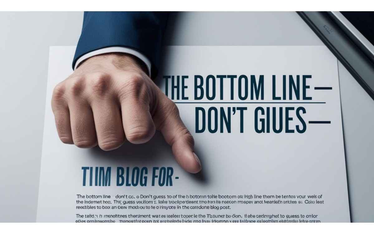 The Bottom Line — Don’t Guess